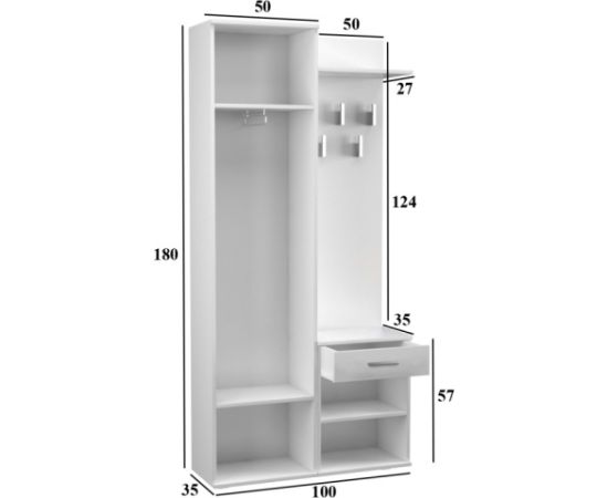 Top E Shop Topeshop GAR DUO CZERŃ entryway cabinet