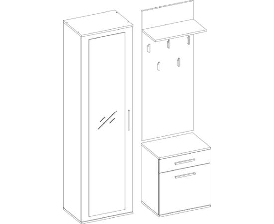 Top E Shop Topeshop GAR DUO CZERŃ entryway cabinet