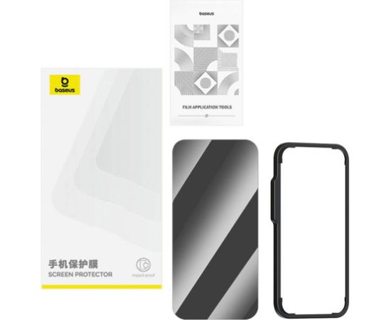 Baseus privacy tempered glass Superior for iP 14 Plus/13 Pro Max + cleaning kit i EasyStick