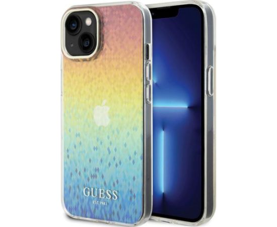 Guess IML Faceted Mirror Disco Iridescent Case Aizsargapvalks Priekš iPhone Apple 15