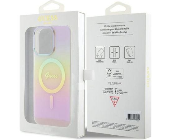 Guess  IML MagSafe Iridescent Case Aizsargapvalks Priekš Apple iPhone 15 Pro