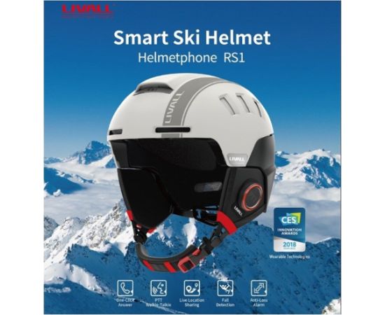 Livall Kask narciarski Bluetooth 57-61cm Intercom/SOS biał