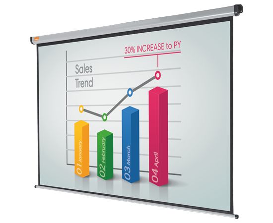 Проекционный экран, висящий на стену или потолок Nobo 4:3 1750x1325