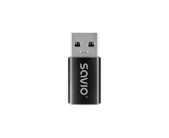 Adapteris Savio AK-81 USB-A to USB-C Black