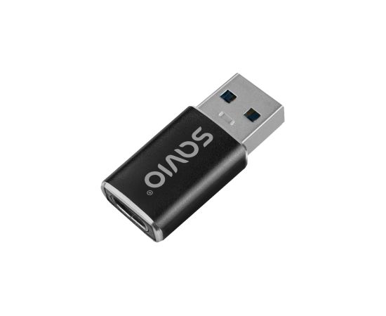 Adapteris Savio AK-81 USB-A to USB-C Black