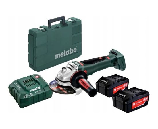 Leņķa slīpmašīna Metabo WB 18 LTX BL 125 QUICK; 18 V; 2x5,2 Ah akum.