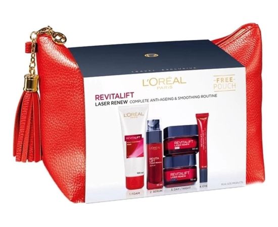 L’Oreal Paris Set L'Oreal Paris: Revitalift Laser Renew, Cleansing, Cleansing Foam, 100 ml + Revitalift Laser Renew, Anti-Wrinkle, Eye Cream, 15 g + Revitalift Laser Renew, Serum, For Face, 30 ml + Revitalift Laser Renew, Hyaluronic Acid, Anti-Wrinkle, N