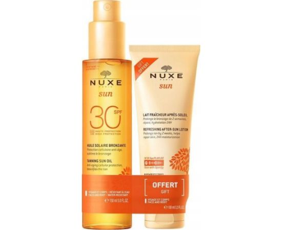 Nuxe Set Nuxe: Sun, Sun Protection, Tanning Oil, SPF 30, 150 ml + Sun, Sun Protection, After-Sun Lotion, 100 ml For Women