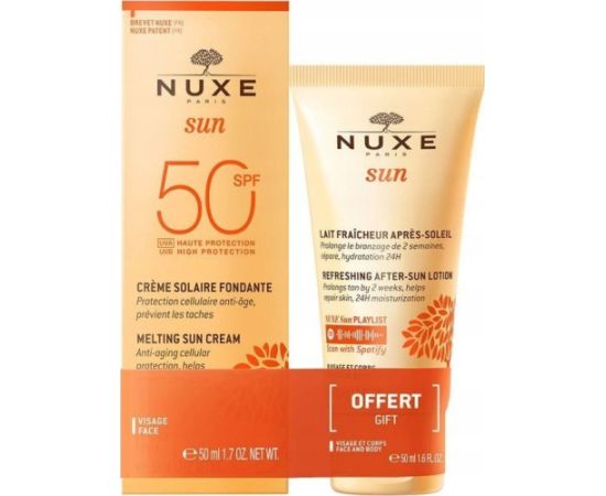 Nuxe Set Nuxe: Sun Melting, Sunscreen Cream, For Face, SPF 50, 50 ml + Sun, Sun Protection, After-Sun Lotion, 50 ml For Women