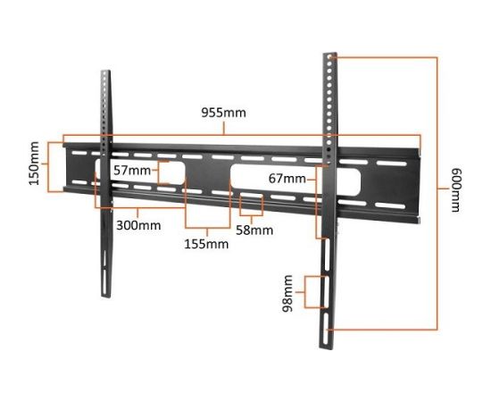 Lamex LXLCD97 TV fiksētāis sienas kronšteins televizoriem līdz 100" / 80kg