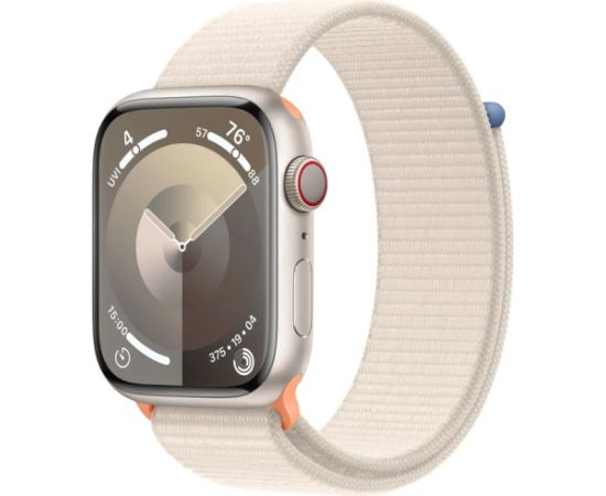 Apple Watch Series 9 GPS + Cellular 45mm Starlight Aluminium Case with Starlight Sport Loop