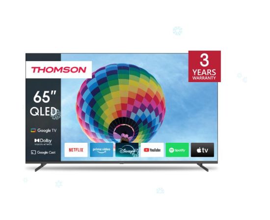 TV Set THOMSON 65" 4K/Smart QLED 3840x2160 Wireless LAN Bluetooth Google TV Dark Grey 65QG4S14