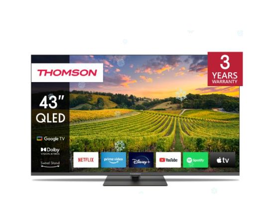 TV Set THOMSON 43" 4K/Smart QLED 3840x2160 Bluetooth Google TV 43QG5C14