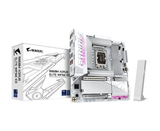 Mainboard GIGABYTE Intel B860 Express LGA1851 Micro-ATX Memory DDR5 1xPCI-Express 16x 3xM.2 1xHDMI 1xDisplayPort 4xUSB 2.0 6xUSB 3.2 1xUSB-C 1xOptical S/PDIF 1xRJ45 2xAudio port B860MAELTWF6EICE1.0