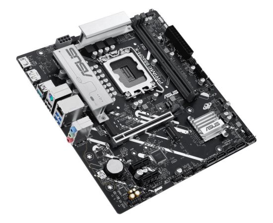 Mainboard ASUS Intel B860 Express LGA1851 Micro-ATX Memory DDR5 Memory slots 2 2xPCI-Express 4.0 1x 1xPCI-Express 4.0 16x 2xM.2 1xHDMI 1xDisplayPort 1xAudio-In 1xAudio-Out 1xMicrophone 3xUSB 2.0 2xUSB 3.0 1xUSB 3.2 1xPS/2 1xRJ45 PRIMEB860M-K