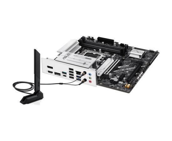 Mainboard ASUS Intel B860 Express LGA1851 Micro-ATX Memory DDR5 Memory slots 4 1xPCI-Express 4.0 1x 1xPCI-Express 4.0 16x 1xPCI-Express 5.0 16x 2xM.2 1xHDMI 1xDisplayPort 7xUSB 2.0 1xUSB-C 1xUSB-C w/Thunderbolt 1xOptical S/PDIF 1xRJ45 3xAudio port PRIMEB8