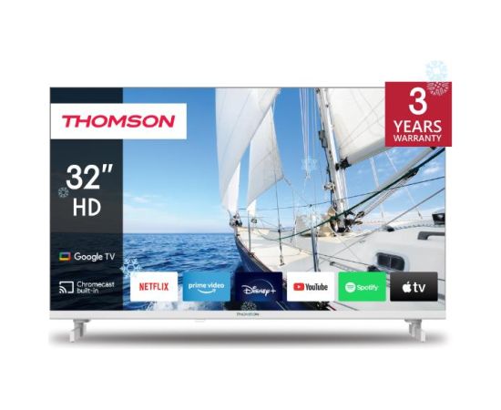 TV Set THOMSON 32" Smart/HD 1366x768 Wireless LAN Bluetooth Google TV White 32HG2S14W