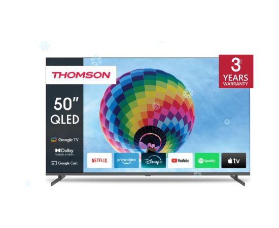 TV Set THOMSON 50" 4K/Smart QLED 3840x2160 Wireless LAN Bluetooth Google TV Black 50QG4S14