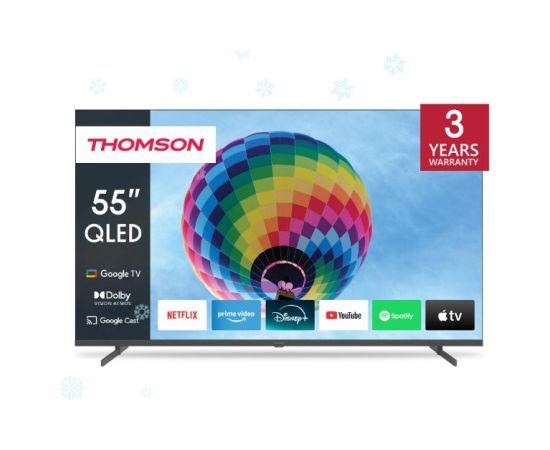 TV Set THOMSON 55" 4K/Smart QLED 3840x2160 Wireless LAN Bluetooth Google TV Dark Grey 55QG4S14