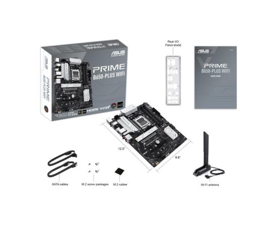 Mainboard ASUS AMD B650 SAM5 ATX Memory DDR5 2xPCI-Express 4.0 1x 2xPCI-Express 4.0 16x 2xM.2 1xHDMI 1xDisplayPort 2xUSB 2.0 2xUSB 3.0 3xUSB 3.2 2xUSB-C 1xOptical S/PDIF 1xRJ45 5xAudio port PRIMEB650-PLUSWIFI