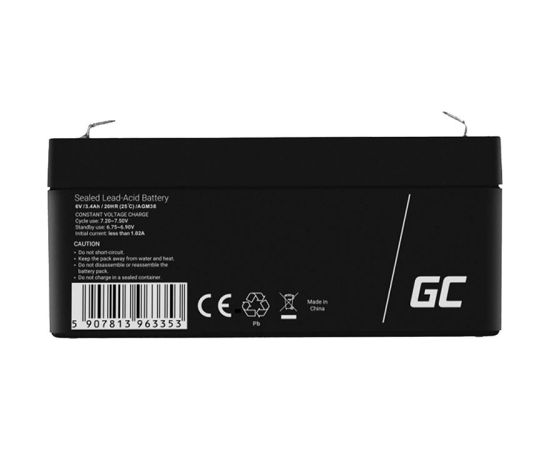 Maintenance-free AGM VRLA Green Cell AGM38 6V 3.4Ah Battery (for alarm system, cash register, toy)