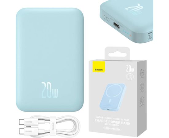 Powerbank Baseus Magnetic Mini 6000mAh, USB-C  20W MagSafe (blue)