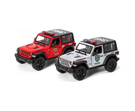 Kinsmart Металлическая моделька машинка 2018 Jeep Wrangler (Police/ Firefighter) 1:34 KT412PR