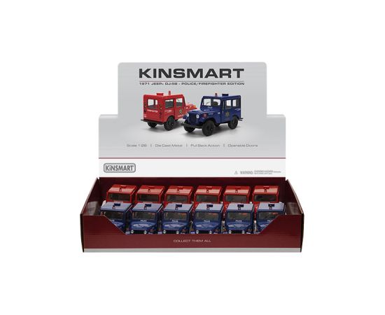 Kinsmart Металлическая авто моделька 1971 Jeep DJ-5B (Police/ Firefighter) 1:26 KT5433PR