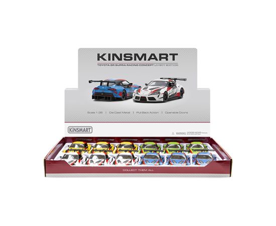 Kinsmart Металлическая авто моделька Toyota GR Supra Racing Concept with printing (в коробочке) 1:36 KT5421WF