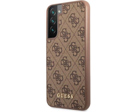 Guess GUHCS22SG4GFBR S22 S901 brązowy|brown hard case 4G Metal Gold Logo