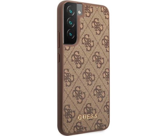 Guess GUHCS22SG4GFBR S22 S901 brązowy|brown hard case 4G Metal Gold Logo