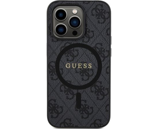 Guess GUHMP13XG4GFRK iPhone 13 Pro Max 6.7" czarny|black hardcase 4G Collection Leather Metal Logo MagSafe