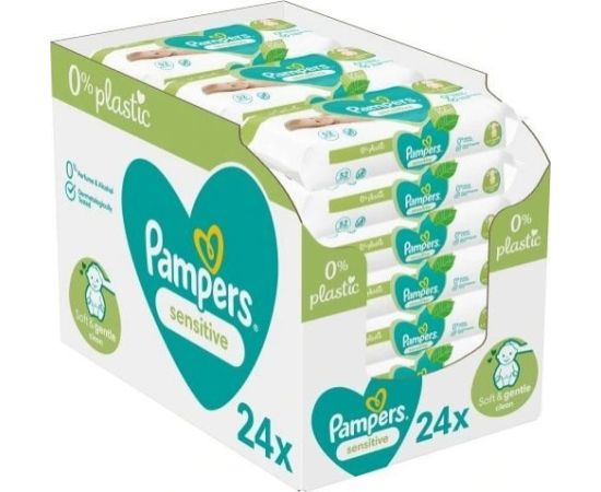 Pampers Chusteczki nawilżane Sensitive 0% plastic 24x52szt.