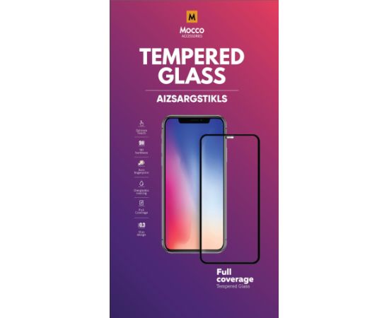 Mocco Full Face / Full Glue Tempered Glass Aizsargstikls Pilnam Ekrānam Apple iPhone 14 Pro Max Melns