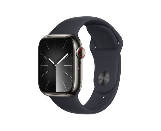 Apple Watch Series 9 GPS + Cellular 41mm Graphite Stainless Steel Case with Midnight Sport Band