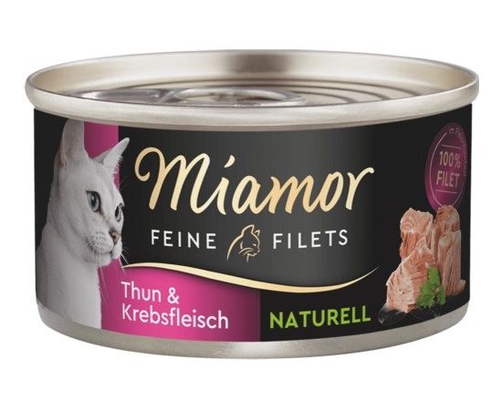 MIAMOR Feine Filets Naturell Tuna with crab - wet cat food - 80g