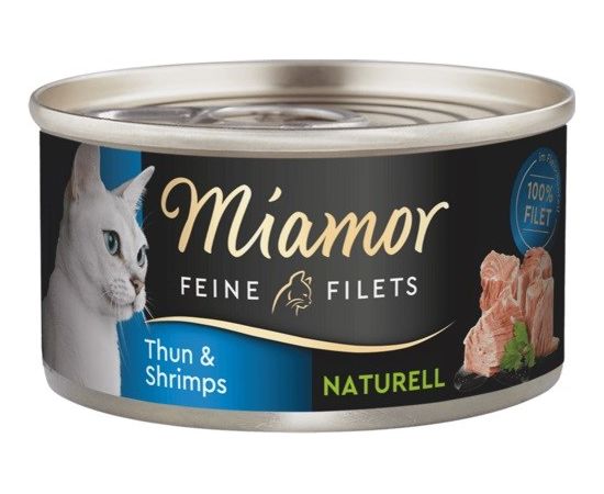 MIAMOR Feine Filets Naturell Tuna with shrimps - wet cat food - 80g