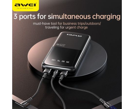 External battery Power Bank Awei P10K 22.5W 10000mAh black