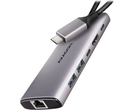 AXAGON HMC-6G2L 2x USB-A 10Gbps, 1x USB-C 10Gbps, 4K/60Hz HDMI, RJ-45, USB 3.2 Gen 2 hub, PD 100W, 15cm USB-C cable