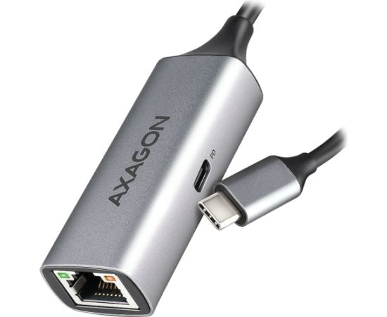 AXAGON ADE-TXPD USB-C USB3.2 Gen 1 -  Gigabit Ethernet + PD 100W, Switch comp., metal, grey