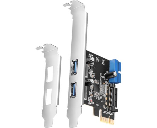 AXAGON PCEU-232RS PCIe card - 2+2x USB 5Gbps port, SATA power, Renesas PD720201, SP & LP