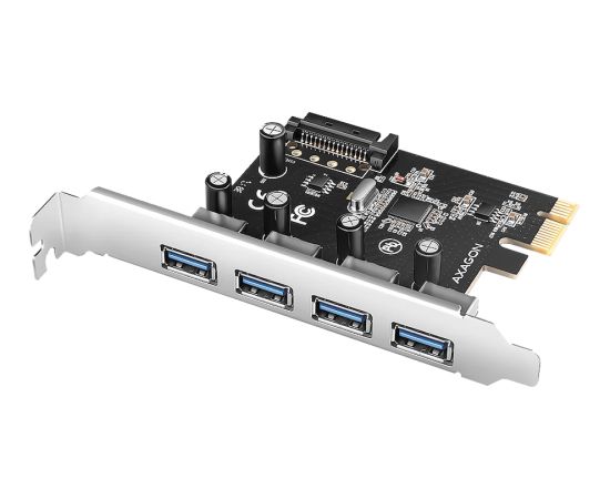 AXAGON PCEU-430RS PCIe card - 4x USB 5Gbps port, SATA power, Renesas PD720201, SP