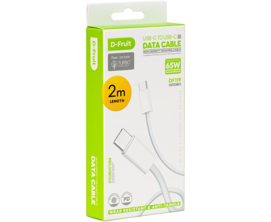 D-Fruit cable USB-C - USB-C 2m, white (DF119)