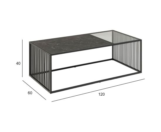 Coffee table STRINGTON 120x60xH40cm, black