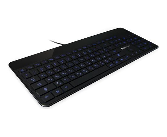 CANYON keyboard HKB-5 EN/RU LED Multimedia Slim Black