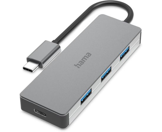 Hama USB-C Hub, 4 Ports, USB 3.2 Gen 2, pelēka - Adapteris