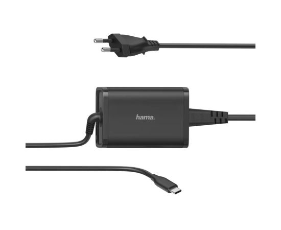 Hama, type c USB-C, 5-20 V, 65 W, melna - Universālais lādētājs portatīvajiem datoriem