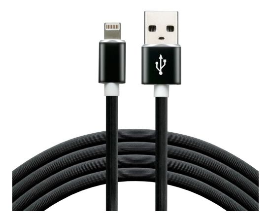 everActive cable USB Lightning 1m - Black, silicone, quick charge, 2,4A - CBS-1IB