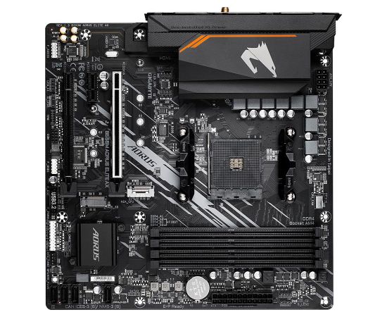 Mainboard GIGABYTE AMD B550 SAM4 Micro-ATX Memory DDR4 Memory slots 4 1xPCI-Express 3.0 1x 1xPCI-Express 3.0 4x 1xPCI-Express 4.0 16x 2xM.2 1xDVI-D 1xHDMI 4xUSB 2.0 4xUSB 3.2 1xPS/2 1xRJ45 3xAudio port B550MAORUSELITEAX1.3