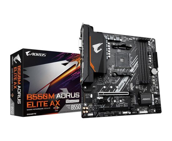 Mainboard GIGABYTE AMD B550 SAM4 Micro-ATX Memory DDR4 Memory slots 4 1xPCI-Express 3.0 1x 1xPCI-Express 3.0 4x 1xPCI-Express 4.0 16x 2xM.2 1xDVI-D 1xHDMI 4xUSB 2.0 4xUSB 3.2 1xPS/2 1xRJ45 3xAudio port B550MAORUSELITEAX1.3